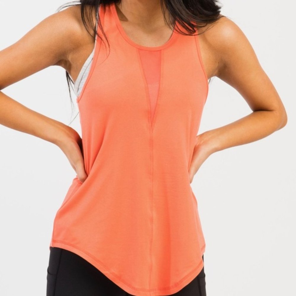 ZYIA Effortless Racerback Tank Coral Size Small